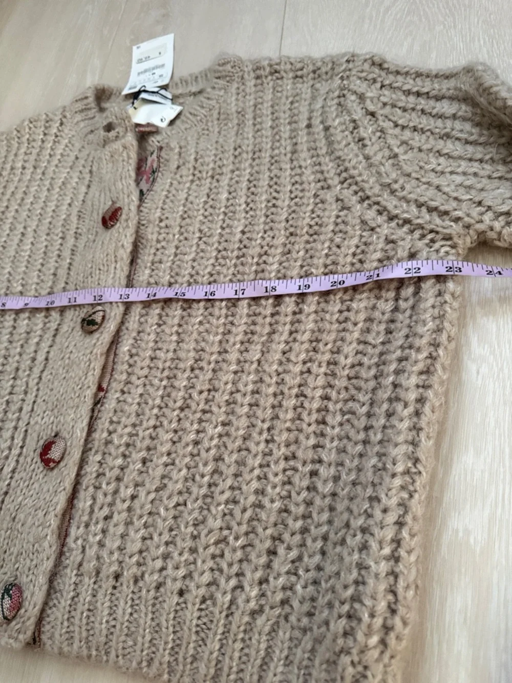 Zara Chunky Taupe Knit Cardigan - Picture 6 of 9